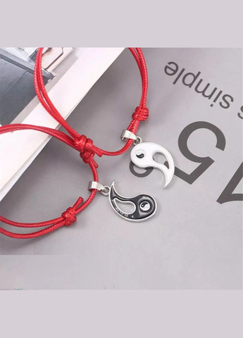 Парные браслеты Инь-янь для влюбленных две половинки красная нить No Brand (340275721)