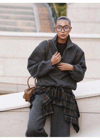 Жіночий спортивний костюм на флісі: світшот + штани MonCher (364185237)