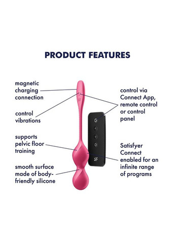 Вагінальні смарт-кульки з вібрацією Love Birds 2 Connect App Red, 86 г, пульт ДК - CherryLove Satisfyer (332209465)