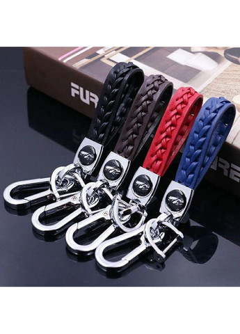 Брелок для автокерок УНІВЕРСАЛЬНИЙ (натуральна шкіра, універсальне кріплення, чорний) Fiat (360949349)