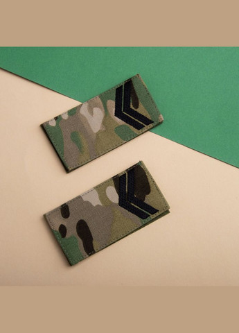 Набір шевронів 2 шт. з липучкою Звання ВСУ Капрал 5х10 см, вишитий патч шеврон мультикам IDEIA (329726861)