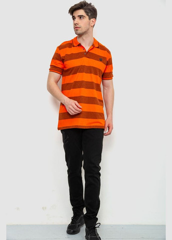 Оранжевая футболка-поло мужское в полоску, 214r6187 для мужчин Ager