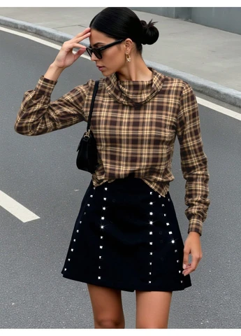 Комбинированная блуза SHEIN