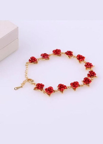 Браслет женский Liresmina Jewelry золотистый красные розы Fashion Jewelry (285766192)