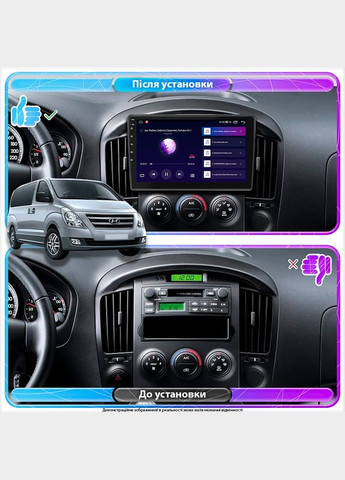 Штатная магнитола для Hyundai H-1 II ver 2 2007-2015 экран 9" 6/128Gb 4G Wi-Fi GPS Top 11шт Lesko (336203501)