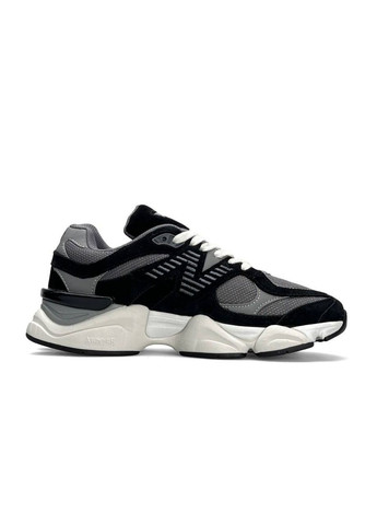 Черные демисезонные кроссовки мужские new balance grey black white No Brand 9060