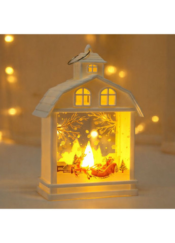 Новогодний декоративный фонарь-домик с подсветкой LED, 14×10 см No Brand (371910913)
