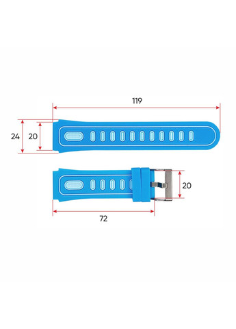 Ремешок для смарт часов Modfit SkyLoom голубой силиконовый для мальчиков и девочек с пряжкой ProDobro (367265264)