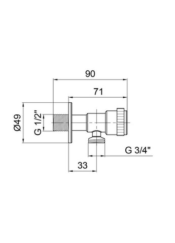 Кран приборный SOL21В-12 1/2"x3/4" нержавеющая сталь Wezer (316088850)
