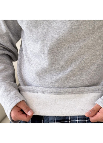 Піжама (кофта+штани) чоловіча тепла Трикотаж синьо-сіра клітинка Скандинавія NEW KMW06/3 Cosy (371646057)