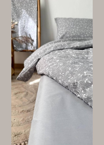 Постельное белье из натурального хлопка Ранфорс жатка Семейный 150 х 210 см Серый (П1Е5400-1-03) No Brand (348095068)