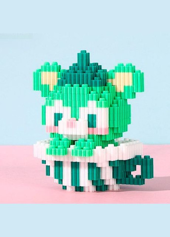 Конструктор для детей Magic Blocks "Мишка" Зеленый на 560 деталей. Конструктор Мишка 12 см No Brand (292720812)
