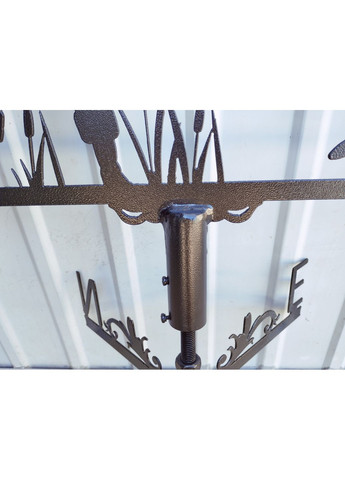 Флюгер на дом Рыбак со щукой, спиннингистом, флюгер на крышу из металла 2 мм. No Brand (368896676)