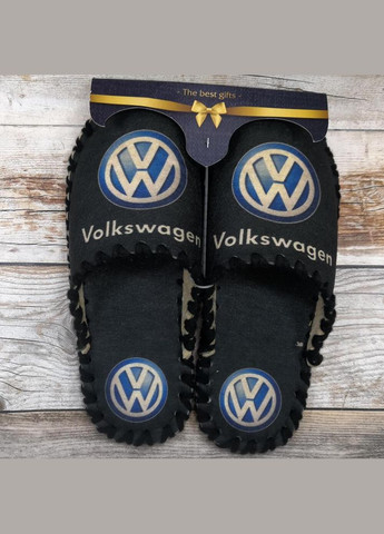 Тапки чоловічі / жіночі домашні кімнатні 40/41 42/43 44/45 чорні VOLKSWAGEN (Фольцваген) Po Fanu (315388272)