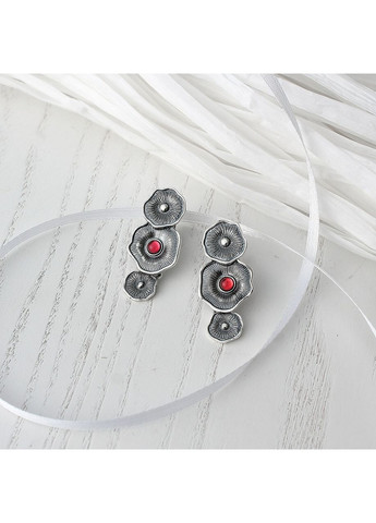 Серьги серебряные Мальвы Rose 925 Флора Skifska Etnika (364202875)