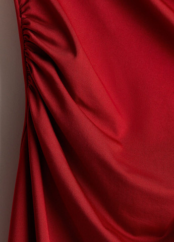 Темно-красное коктейльное платье H&M однотонное