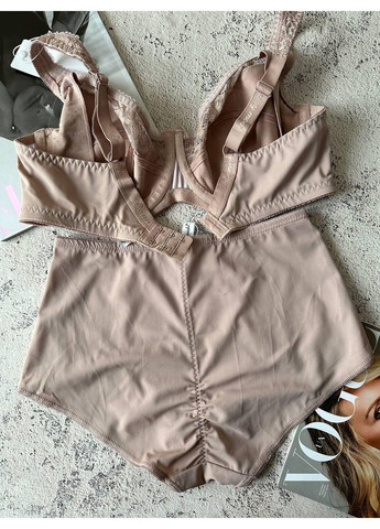 Пудровий жіноча нижня білизна великого розміру комплект на 5 розмір пудра Lanny Mode