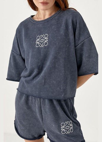 Спортивный костюм с футболкой и шортами свободного кроя Lurex (332200010)