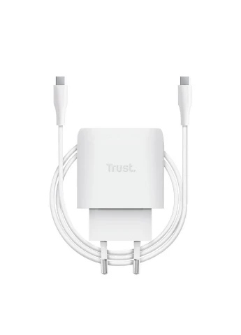Зарядное устройство сетевое Maxo 45Вт, GaN, USB-C PD/PPS, белый Trust (387183923)