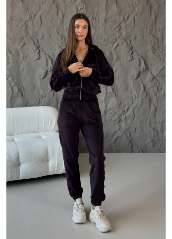 Жіночий велюровий костюм з лампасами (кофта+штани) (nenka3759-c01) Nenka (388393711)
