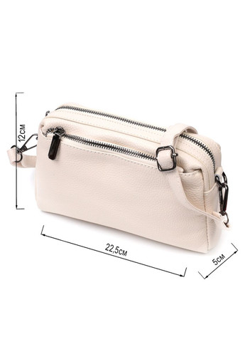 Сумка-клатч для женщин из мягкой натуральной кожи 22376 Белая Vintage (329146606)