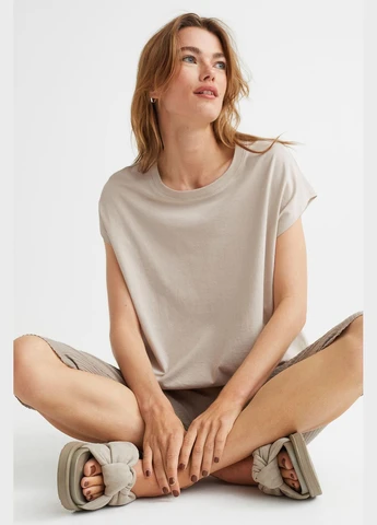 Футболка,бежевий, Basic H&M - (285815519)