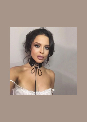 Чокер черный широкий на шнуровке A.G. лунный камень (306454136)