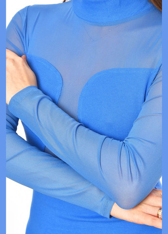 Синя джинсова сукня жіноча однотонна в рубчик синього кольору а-силует Let's Shop однотонна