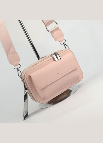 Рожева маленька жіноча молодіжна сумка клатч на два відділення через плече No Brand (293942352)
