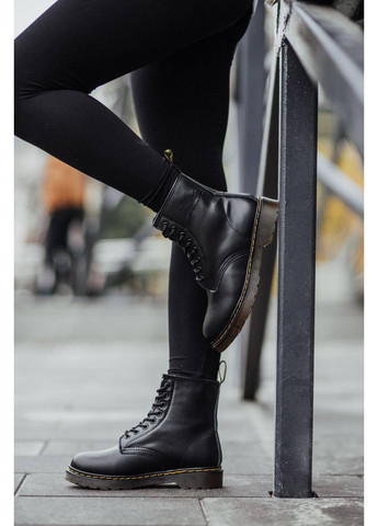 Черные зимние ботинки мужские dr. martens 1460 black 11822006 доктор мартенс (мех) берцы No Brand