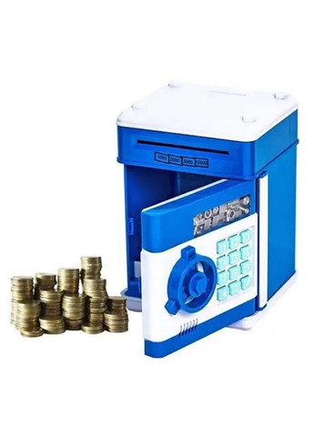 Копилка детский сейф с кодовым замком и купюроприемником для бумажных денег и монет Синий UKC (307174459)