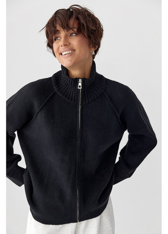 В'язаний кардиган на блискавці вільного фасону Lurex Кардиган (370298796)