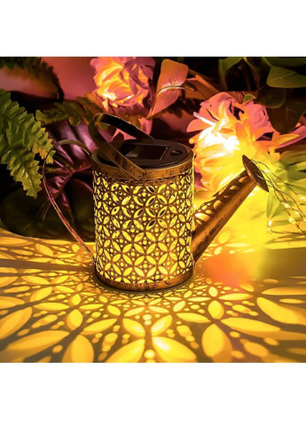 Ліхтар лампа світильник газонний садовий металевий із сонячною панеллю захистом від вологи та пилу (478188-Prob) Лейка Unbranded (303166890)