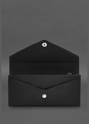 Шкіряний клатч (портмоне) на кнопці 5.0 Чорний краст (A-028640) BlankNote (328444653)