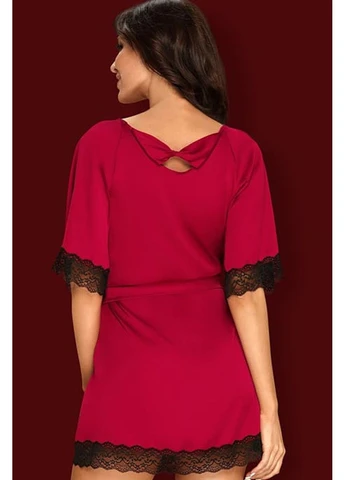 Халатик-пеньюар з мереживом Sensuelia robe Obsessive (307172757)