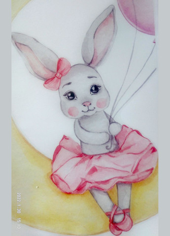 Виниловые наклейки на стену Зайка с шариками на луне (лист 30 х 107 см) Б394-61 No Brand (302242585)