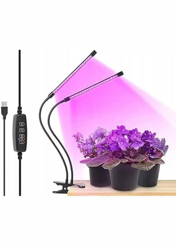 Фитолампа светодиодная для растений 2 лампы с таймером 3 режима на прищепке USB No Brand (348119019)