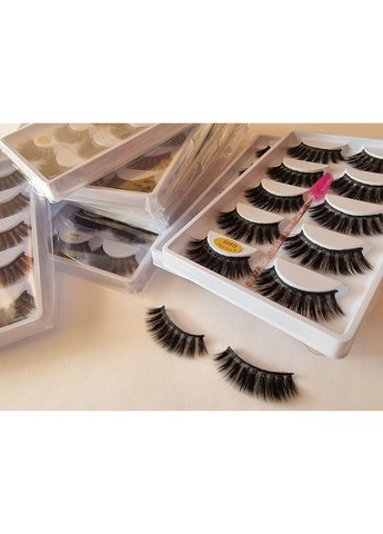 5 пар ресниц + маркер для надевания. Кукольные 6D Мега объем накладные многоразовые, макияж, наращивание Magnetic Lashes (366668512)