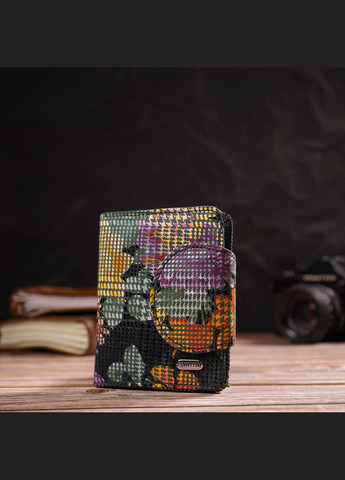 Оригінальне жіноче портмоне середнього розміру з натуральної фактурної шкіри 21804 Різнокольорове Canpellini (298920756)