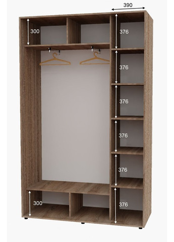 Шафа-купе дводверна 160*45*220 см Дуб Сонома трюфель 2 двері Дзеркало Алекса (356773091)