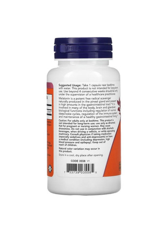 Натуральна добавка Melatonin 20 mg, 90 вегакапсул Now (315875026)