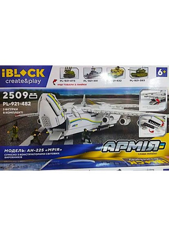 Конструктор Літак АН-225 Мрія Армія 2509 деталей (PL-921-482) Iblock (372601589)