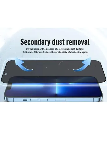 Захисне скло 2.5D для Apple iPhone 13 Pro/13/14/16e/17e 0,26 мм чорне No Brand Full Cover Anti-Peep (402071103)