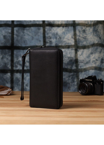 Цікавий чоловічий клатч із натуральної шкіри 23063 Чорний Vintage (356452191)