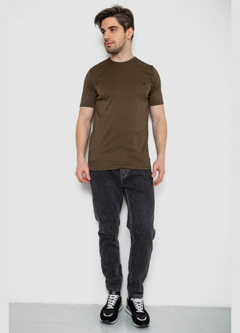 Хаки (оливковая) футболка мужская в рубчик,, Andi