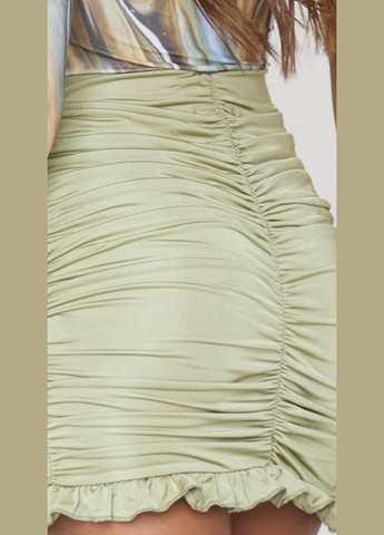 Зеленая однотонная юбка PrettyLittleThing