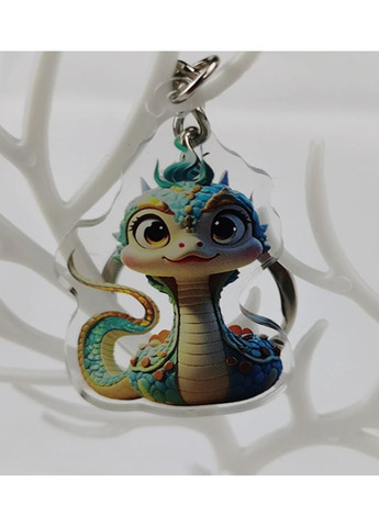 Акриловый брелок для ключей с изображением символа года по Китайскому гороскопу ГОД ЗМЕИ 6 см * 5 см No Brand (315599550)