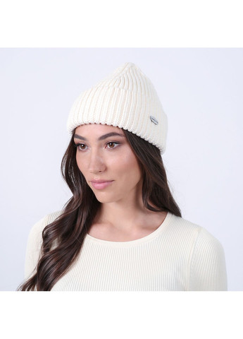 Шапка біні жіноча бавовна молочна КЕТЛІН LuckyLOOK 917-514 (361308444)