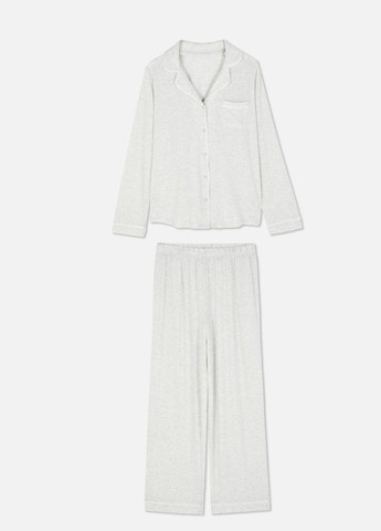 Серая всесезон женская пижама jersey long sleeve boyfriend домашний комплект зеленый (8236) рубашка + брюки Primark