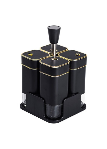 Набор для специй на подставке 4 стеклянные емкости 120 мл для хранения приправ стильный органайзер ProDobro (364190500)